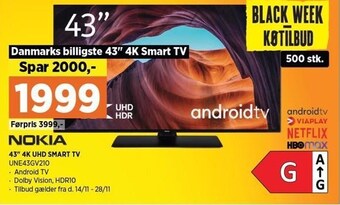 Power 43" 4k uhd smart tv tilbud