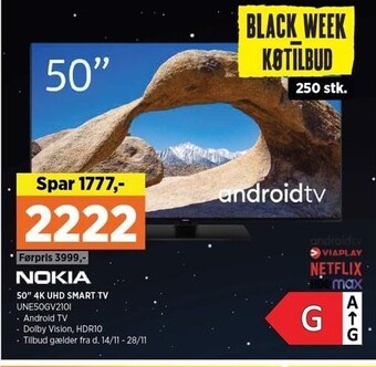 Power 50" 4k uhd smart tv tilbud