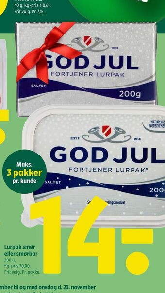 Lurpak smør eller smørbar