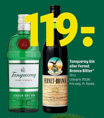 Coop 365 Tanqueray gin eller fernet branca bitter tilbud