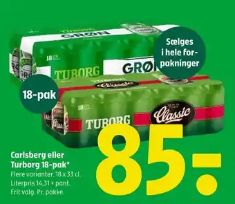 Coop 365 Carlsberg eller turborg 18-pak tilbud