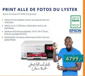 Tjdata Epson ecotank et-8500 fotoprinter tilbud