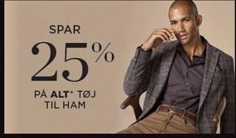 Salling Spar 25% på alt* tøj til ham tilbud