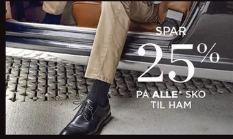 Salling Spar 25% på alle* sko til ham tilbud