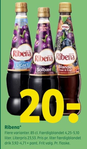 Coop 365 Ribena konc. frugtsaft tilbud