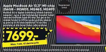 Bilka Apple MacBook Air 13.3" M1-Chip 256gb - MGND3, MGN63, MGN93 tilbud