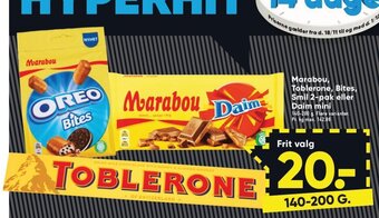 Bilka Marabou, Toblerone, Bites, Smil 2-pak eller Daim Mini tilbud