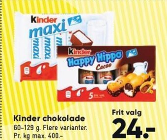 Bilka Kinder Chokolade tilbud