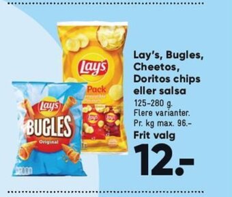 Bilka Lay's, Bugles, Cheetos, Doritos chips eller Salsa tilbud