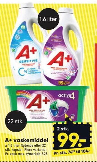 Bilka A+ Vaskemiddel tilbud