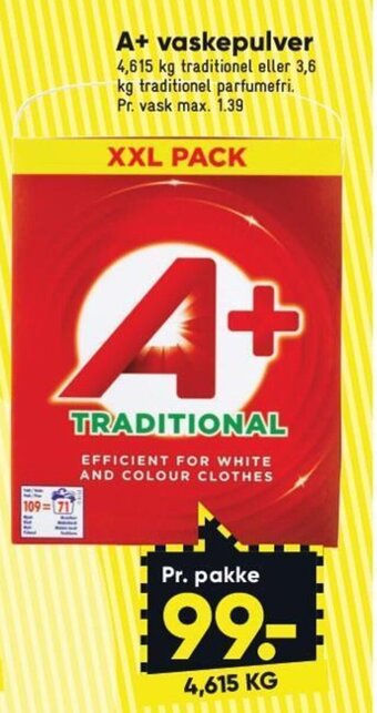 Bilka A+ Vaskepulver tilbud