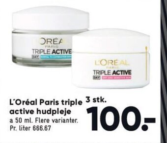 Bilka L'Oréal Paris Triple Active Hudpleje tilbud
