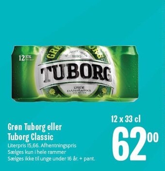 Min Købmand Grøn tuborg el. tuborg classic tilbud