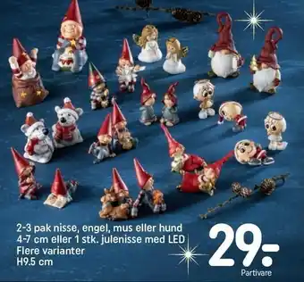 REMA 1000 2-3 pak nisse, engel, mus, hund el. julenisse med led tilbud