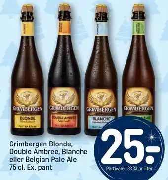 REMA 1000 Grimbergen blonde, double ambree, blanche el. belgian pale ale tilbud
