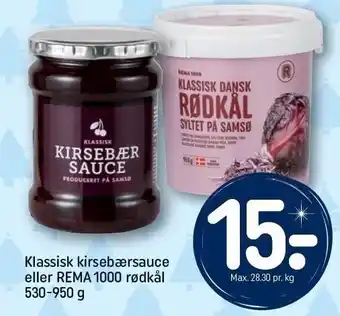 REMA 1000 Klassisk kirsebærsauce el. rema 1000 rødkål tilbud
