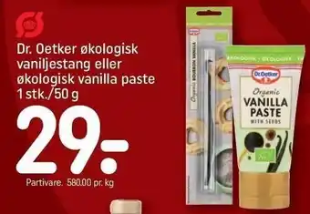 REMA 1000 Dr. oetker øko vaniljestang el. øko vanilla paste tilbud