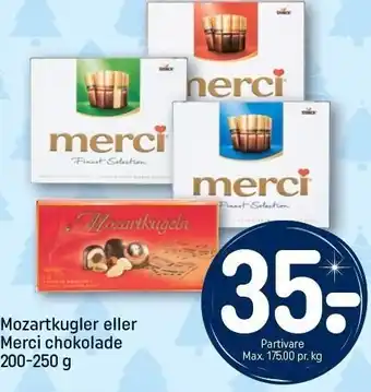 REMA 1000 Mozartkugler el. merci chokolade tilbud