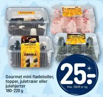 REMA 1000 Gourmet mini flødeboller, topper, juletræer el. julehjerter tilbud
