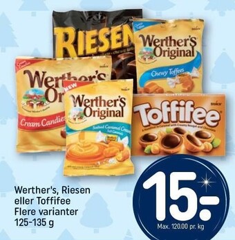 REMA 1000 Werther's, riesen el. toffifee tilbud