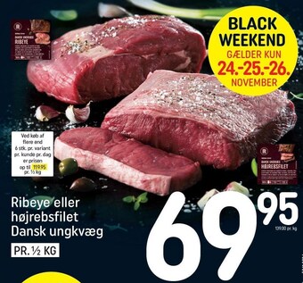 REMA 1000 Ribeye el. højrebsfilet tilbud