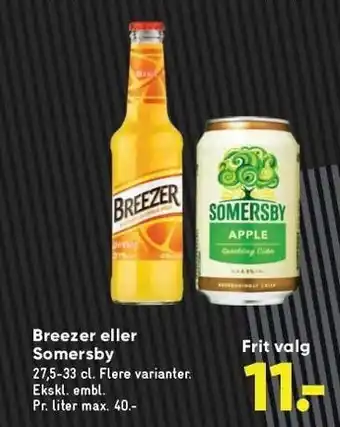 Bilka Breezer el. somersby tilbud