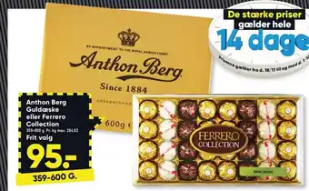 Bilka Anthon berg guldæske el. ferrero collection tilbud