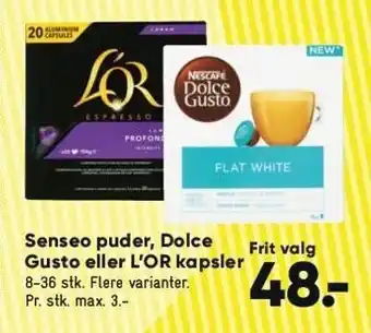 Bilka Senseo puder, dolce gusto el. l'or kapsler tilbud