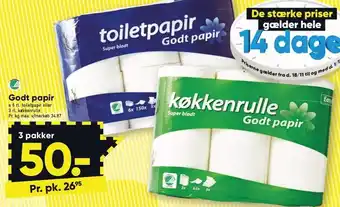 Godt papir toilet- el. køkkenrulle