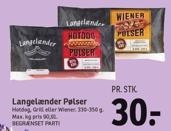 SPAR Langelænder pølser tilbud