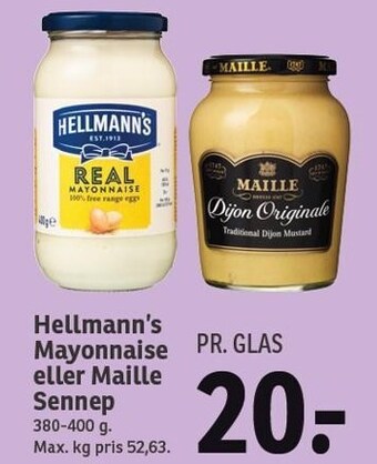 SPAR Hellmann's mayonnaise eller maille sennep tilbud
