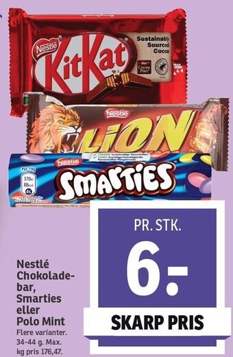 SPAR Nestlé chokoladebar, smarties eller polo mint tilbud