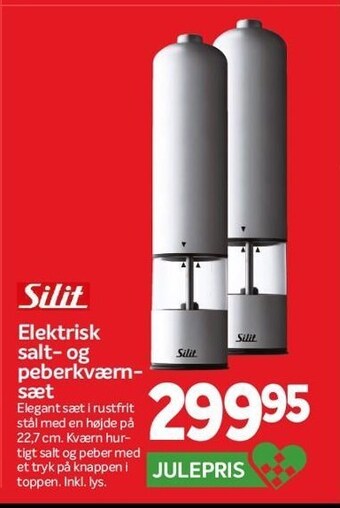 Din Isenkræmmer Elektrisk salt- og peberkværnsæt tilbud