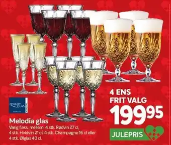 Din Isenkræmmer Melodia glas - 4 stk. tilbud