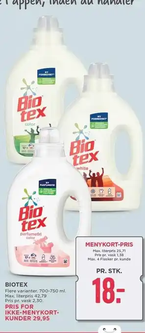 MENY Biotex - menykort-pris tilbud