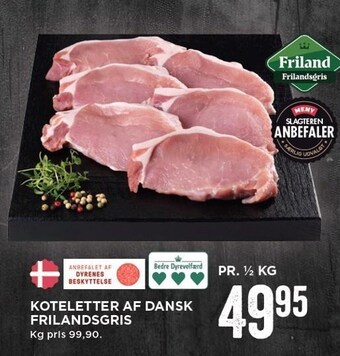 MENY Koteletter af dansk frilandsgris tilbud