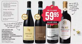 MENY Les hauts de montarels chardonnay, barbera d'alba, barbera appassimento el. in me limited edition tilbud