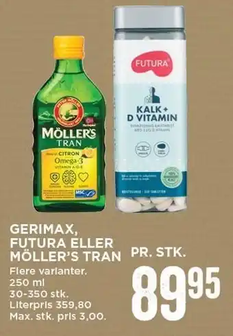 MENY Gerimax, futura el. möllers tran tilbud