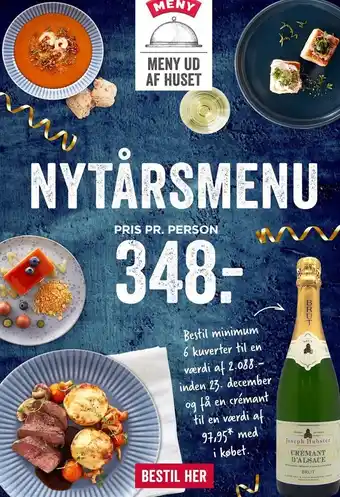 MENY Nytårsmenu pris pr. person tilbud