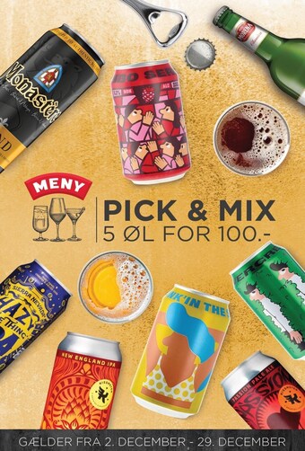 MENY Pick & mix 5 øl tilbud