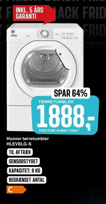Skousen Hoover tørretumbler hlev8lg-s tilbud