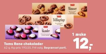 Kvickly Toms rene chokolader tilbud