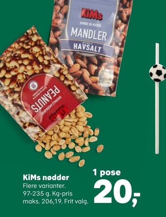 Kvickly Kims nødder tilbud