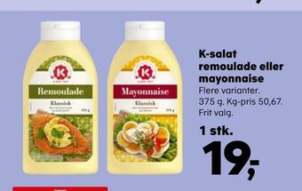 Kvickly K-salat remoulade eller mayonnaise tilbud