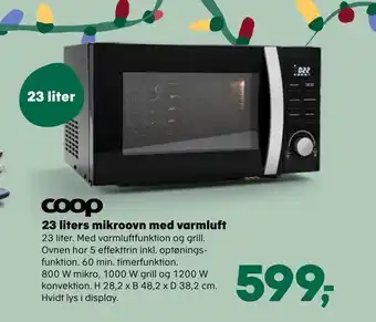 Kvickly 23 liters mikroovn med varmluft tilbud