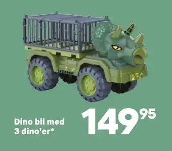 Dino bil med 3 dino'er