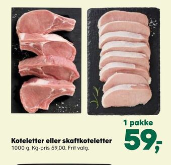 SuperBrugsen Koteletter eller skaftkoteletter tilbud