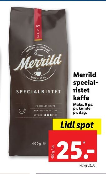 Lidl Merrild specialristet kaffe tilbud