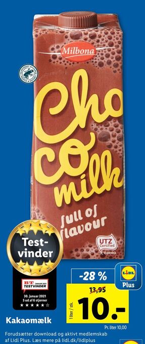 Lidl Kakaomælk tilbud