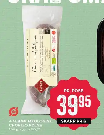 MENY Aalbæk økologisk chorizo pølse tilbud